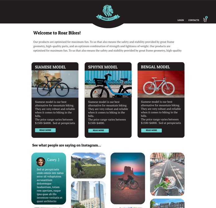 Roar Bikes Online Store